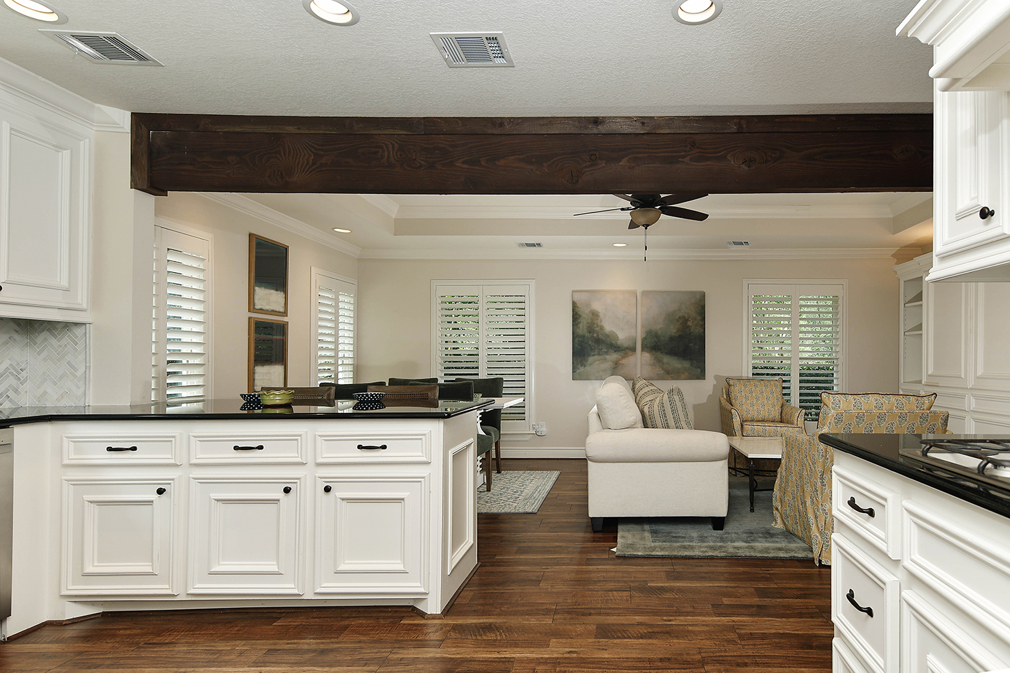 Kitchen view to living room